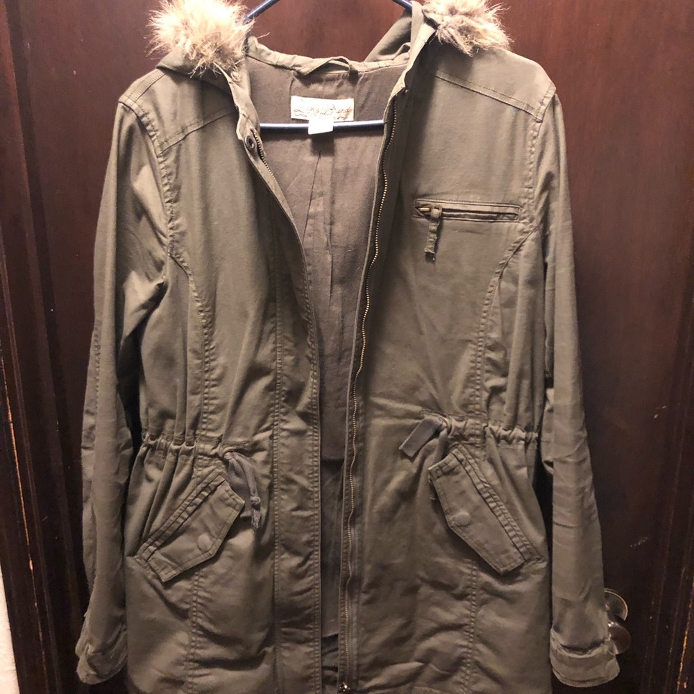 Lucky Brand olive green hooded jacket